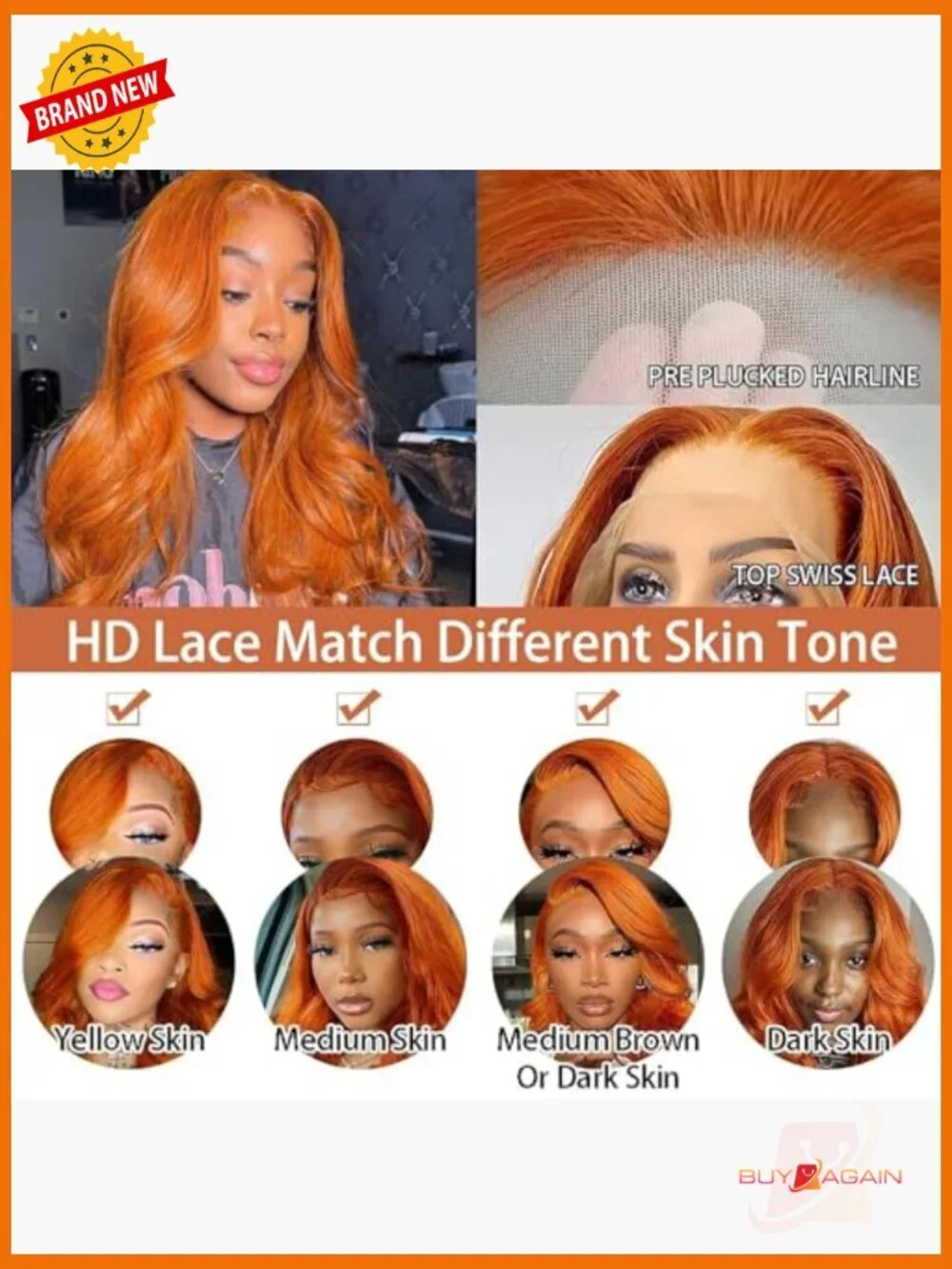 Human Hair Lace Front Wig Body Wave 200 Density Glueless Pre Plucked